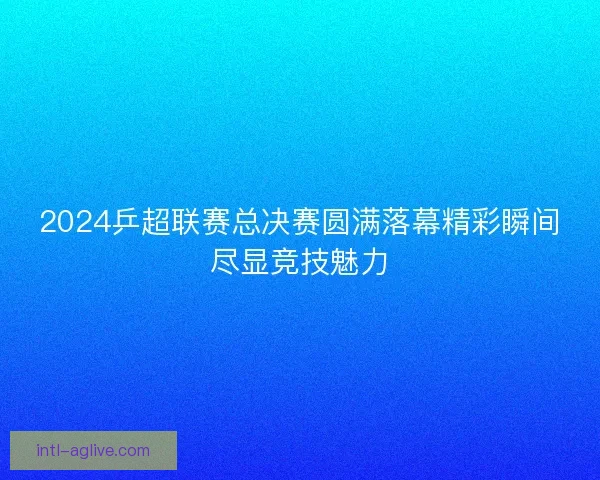 2024乒超联赛总决赛圆满落幕精彩瞬间尽显竞技魅力