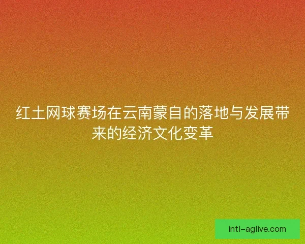 红土网球赛场在云南蒙自的落地与发展带来的经济文化变革